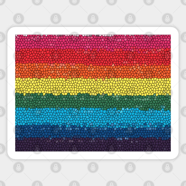 LGBTQIA+ Pride Flag in a Mosaic Design Sticker by PurposelyDesigned